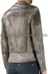 Men's Quilted Grey Slimfit Biker Leather Jacket