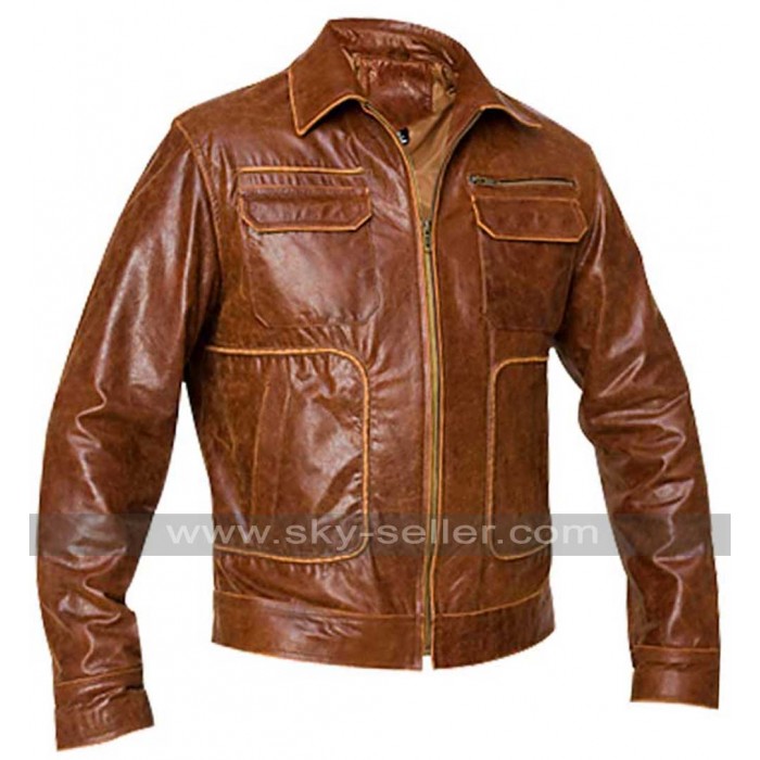Mens Boston Vintage Brown Leather Jacket