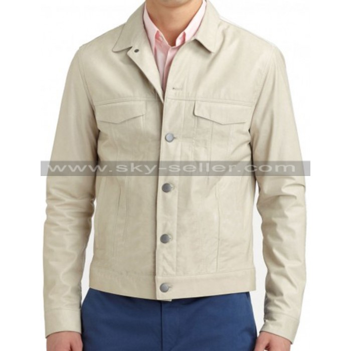 Men's Front Multi Pocket Slimfit Leather Jacket