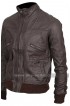 Slim Fit Dark Brown Multi Pockets Bomber Leather Jacket