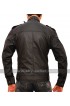 Zipper Pocket Slim Fit Mens Rider Leather Jacket