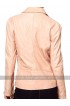 Slim Fit Women Pink Blazer Style Leather Jacket