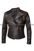 Women Slim Fit Motorcycle Black Leather Jacket