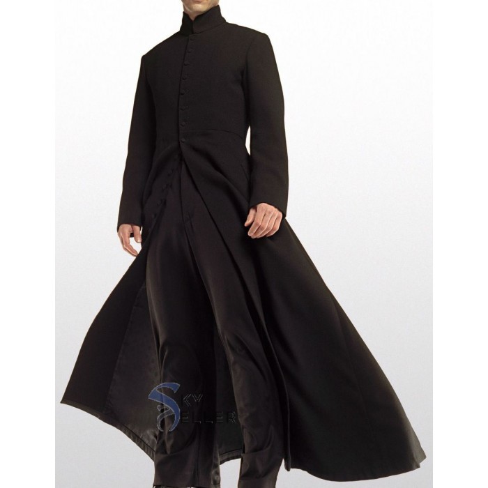 The Matrix Neo (Keanu Reeves) Black Trench Coat