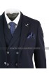 Mens 1920s Vintage Style Notch Lapel Collar Navy 3 Piece Suit