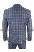 Mens Vintage Light Blue Checkered Style Notch Lapel 3 Piece 1920s Suit