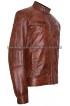 Damien Thorn Bradley James Distressed Brown Leather Jacket