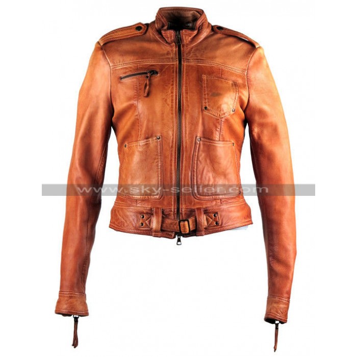 Once Upon a Time S4 Emma Swan Tan Leather Jacket