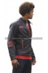 Power Rangers RPM Scott Truman Red Stripes Black Leather Jacket