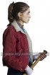 Stranger Things TV Series Nancy Wheeler Red Denim Fur Jacket