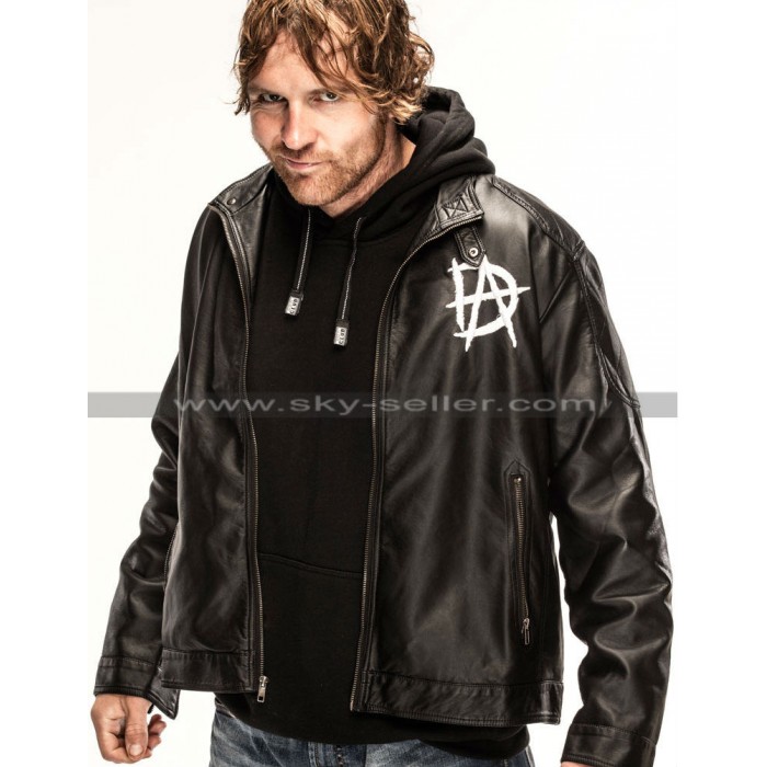 Dean Ambrose Logo Black Leather Jacket