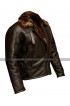 Mens RAF Aviator B3 Pilot Flight Dark Brown Fur Shearling Bomber Leather Jacket