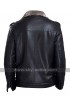 Men's Black Leather Winter Fur Collar Jacket