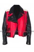 Demi Lovato Acne Studios Red Biker Leather Jacket