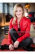 Linda Hesse Red Motorcycle Leather Jacket