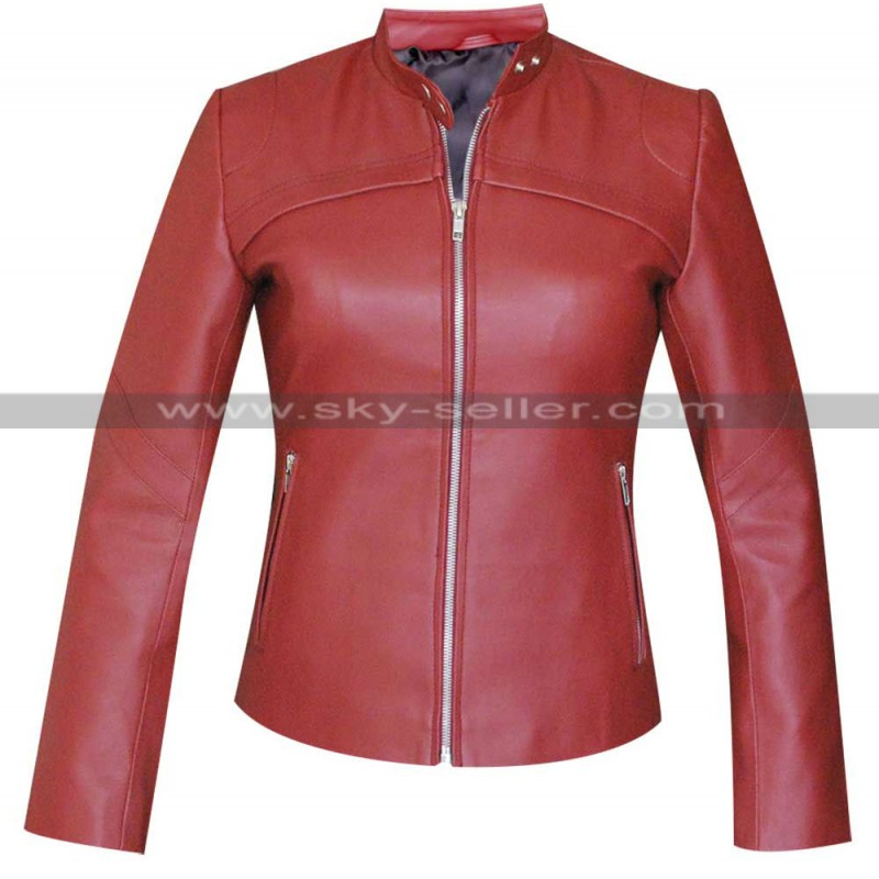San Andreas Blake (Alexandra Daddario) Red Leather Jacket