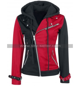 Suicide Squad Harley Quinn Red And Black Cotton Jacket