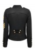 Women Napoleon Military Style Slim Fit Leather Jacket