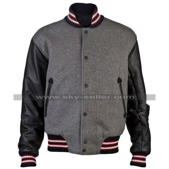 Andrew Garfield Varsity Bomber Wool Jacket
