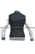 Kim Kardashian Simone Varsity Bomber Jacket in Black/White