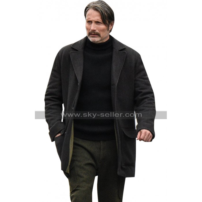 Mads Mikkelsen Netflix Polar Duncan Vizla Black Jacket Wool Coat