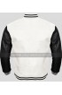 Men Black And White Varsity Bomber Letterman Jacket