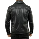 Holland Black Real Leather Trucker Jacket Mens