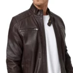 Men’s Lambskin Chocolate Brown Biker Jacket