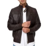 Men’s Lambskin Chocolate Brown Leather Jacket