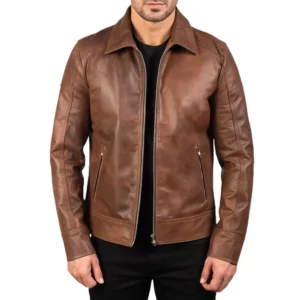 mens-brown-shirt-collar-leather-jacket