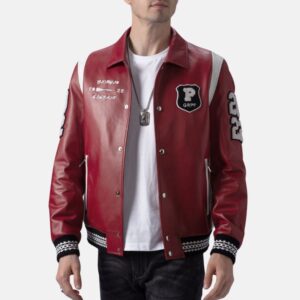 Red Leather Varsity Jacket
