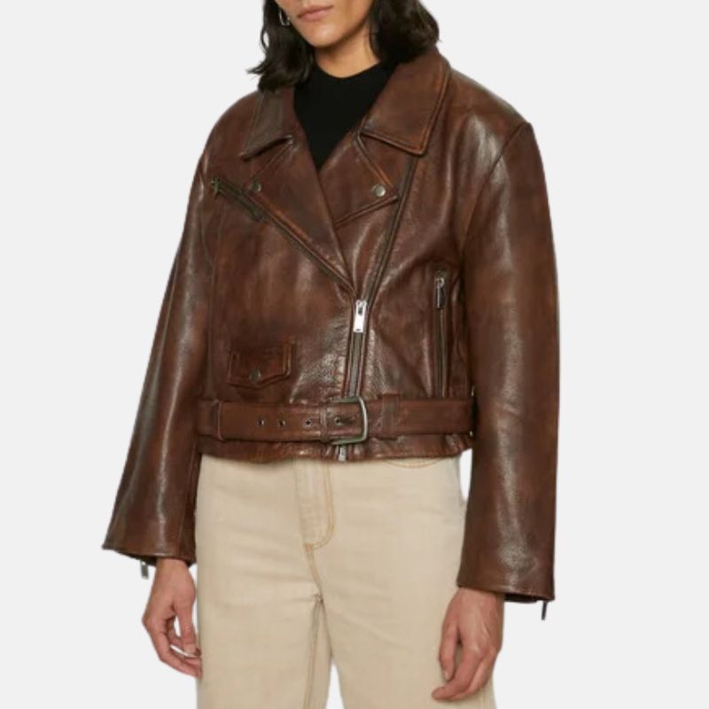 Brown Womens Leather Riding Jacket - Leather Biker Jacket
