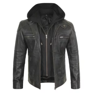 hooded-black-leather-biker-jacket