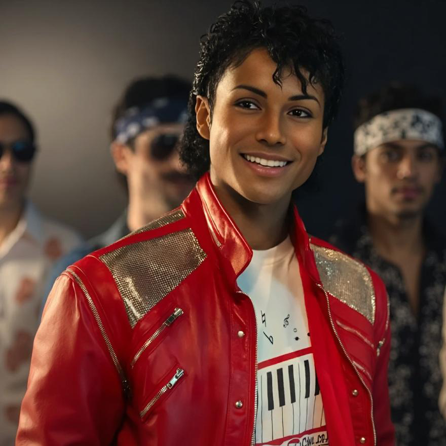 Michael Jaafar Jackson Leather Jacket front view