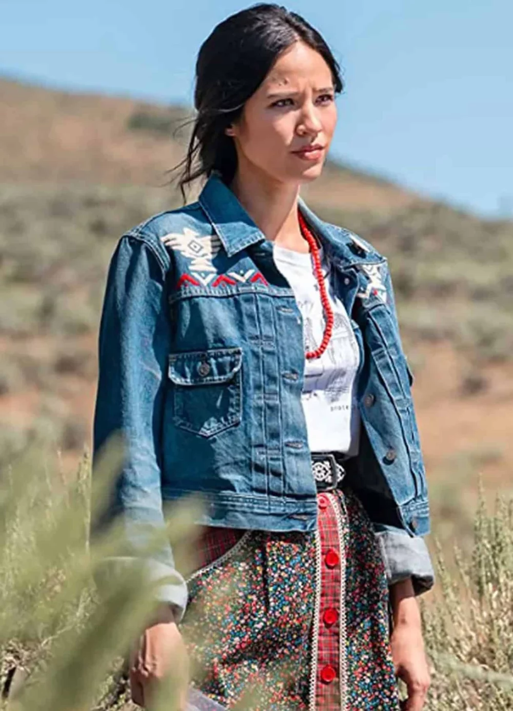 Yellowstone S05 Monica Dutton Denim Jacket front view