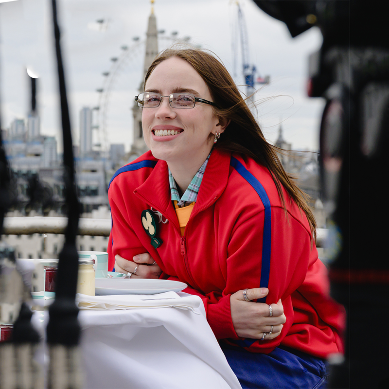 Billie Eilish Capital FM Red Jacket front view