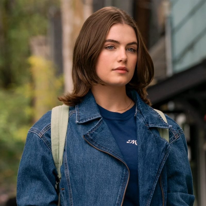 Ella Bright Off Campus S01 Blue Jacket front view