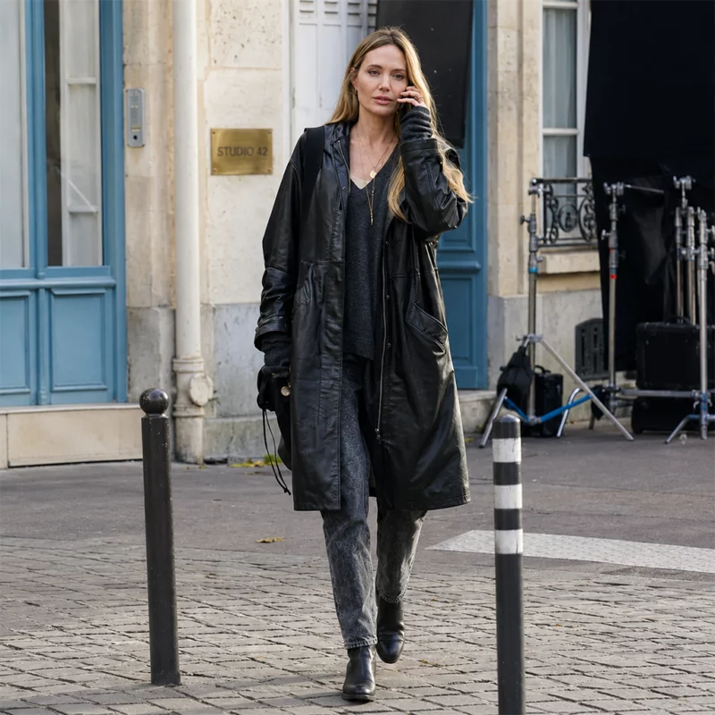 Couture 2026 Angelina Jolie Leather Coat