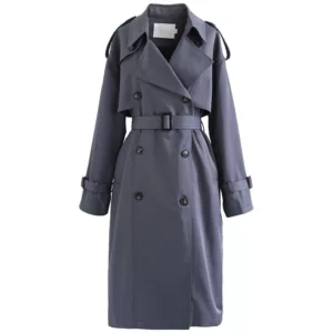 Men's Wool Pitt Grey Trench Coat